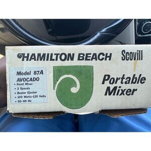 Vintage Hamilton Beach Scovill Portable Mixer Model 97A Green Avocado Retro NIB